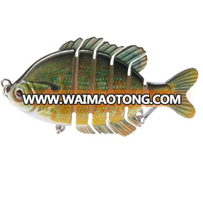 3.5" 24g Crazy Tilapia Series Multi Jointed Fishing Hard Lure Bait Swimbait Life-like with Treble Hook